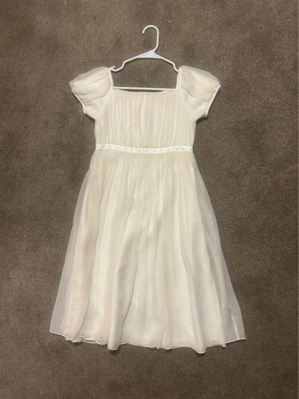 White Flower Girl Special Occasion Dress Youth Size 14